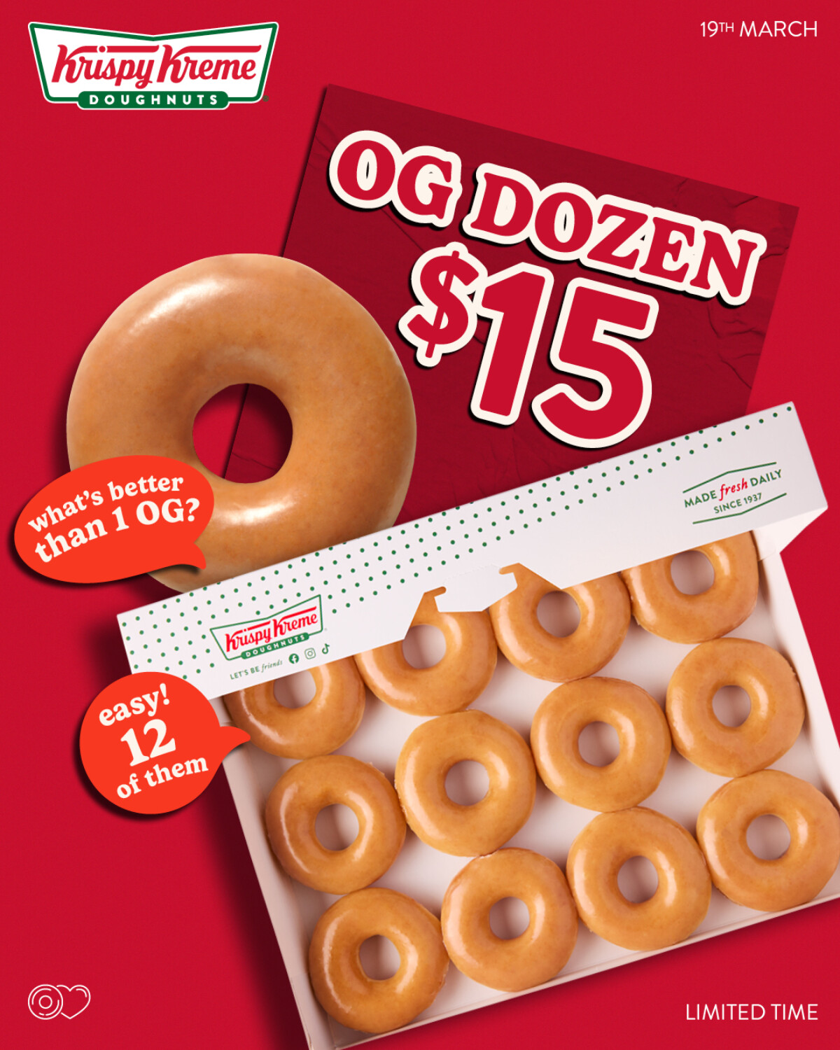 Krispy Kreme South Australia Offers $15 Original Glazed Dozen on March 19 8
