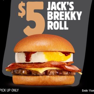 Hungry Jack’s $5 Jack’s Brekky Roll Deal via App until April 27 8