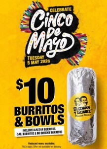 GYG Celebrates Cinco de Mayo with $10 Burritos & Bowls on May 5 2026 1