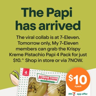 Krispy Kreme Pistachio Papi 4-Pack for $10 at 7-Eleven via App on April 10 3