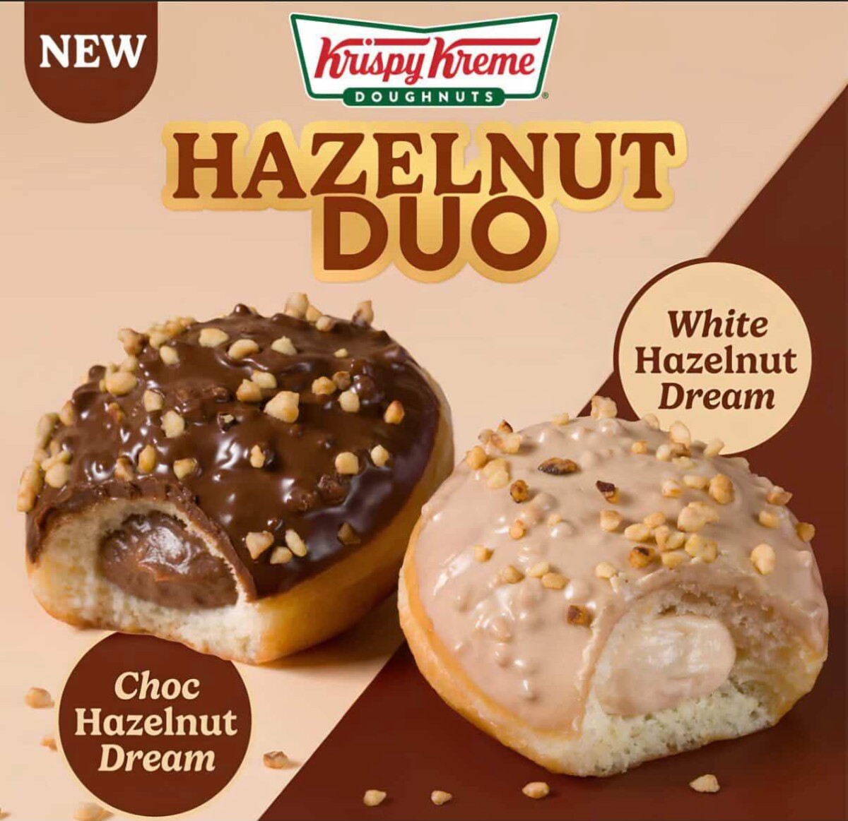Krispy Kreme Launches New Hazelnut Duo Doughnuts 1