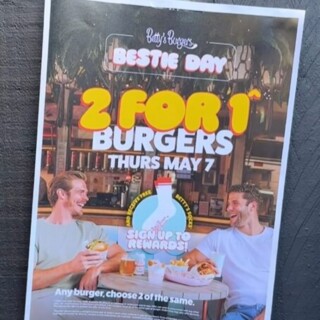 Betty’s Burgers Bestie Day: 2-for-1 Burger Day on May 7 2026 2