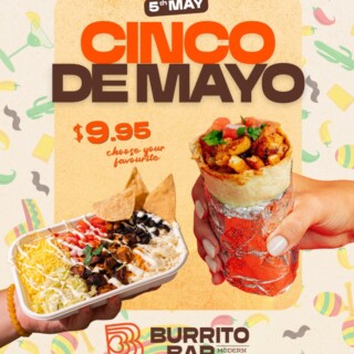 Burrito Bar Offers $9.95 Cinco de Mayo Deal on May 5 10