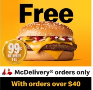 McDonald’s Gives You a Free Quarter Pounder with $40+ McDelivery Orders via MyMacca’s App until May 31 1
