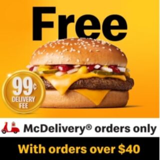 McDonald’s Gives You a Free Quarter Pounder with $40+ McDelivery Orders via MyMacca’s App until May 31 9