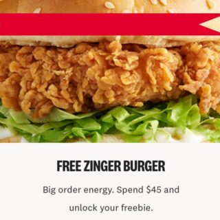 KFC Offers Free Zinger Burger with $45 Delivery Orders Until June 30, 2026 1
