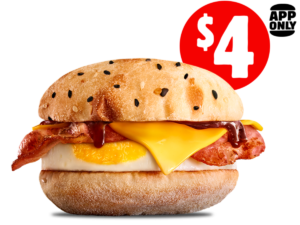 Hungry Jack’s $4 Bacon & Egg Turkish Brekky Roll Deal via App