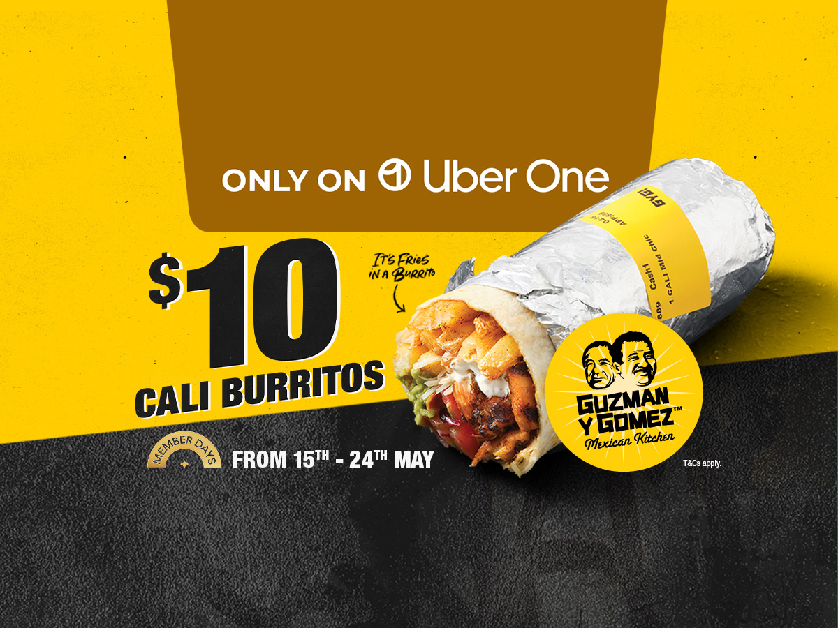Guzman y Gomez Launches $10 Cali Burritos for Uber One Members via Uber Eats 14 Guzman y Gomez Launches $10 Cali Burritos for Uber One Members via Uber Eats 2