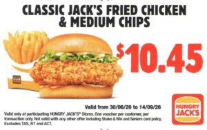 Classic Jack's Fried Chicken & Medium Chips for $10.45