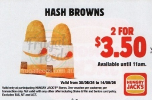 Hungry Jack's Vouchers valid until 14 September 2026 1