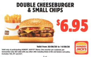 Double Cheeseburger & Small Chips for $6.95