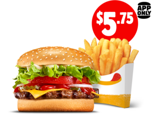 Hungry Jack's Offers Whopper Junior Cheese & Medium Chips for $5.75 via App 1