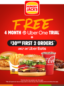 Hungry Jack's Offering Up to $60 Off Your First Two Uber Eats Orders 2