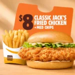 Hungry Jack’s Offers $8 Classic Jack’s Fried Chicken Burger & Medium Chips via App