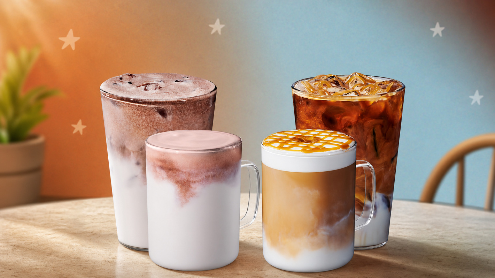 Starbucks Caramel Macchiatos and Hazelnut White Choc