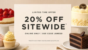 Cheesecake Shop 20% Off Sitewide Online Orders with Code JUNE20 Until 30 June 2026 1 The Cheesecake Shop 20% off