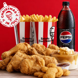 KFC Christmas in July Day 8: Get the Big Feed for $20 on July 8 7 $20 Big Feed