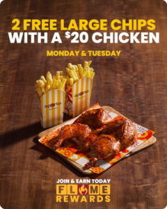 Oporto: Get 2 Free Large Chips with Any Whole Chicken Every Monday & Tuesday 1