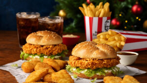 KFC Christmas in July Day 2 Deal: $12 Double Zinger Feast on July 2 23 KFC Double Zinger Feast