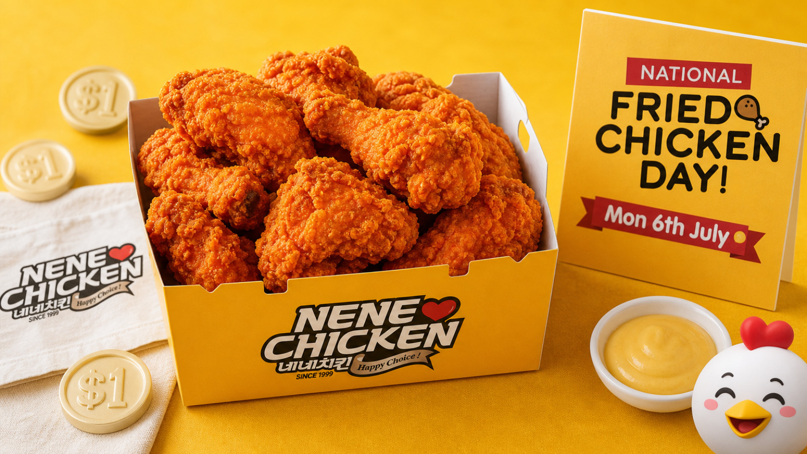 NeNe Chicken Celebrates World Fried Chicken Day with $1 Wings on July 6 1 Nene National Fried Chicken Day