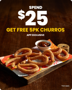 Oporto Offering Free 5 Pack of Churros When You Spend $25 via the App until August 9 7 Oporto Offering Free 5 Pack of Churros When You Spend $25 via the App until August 9 1