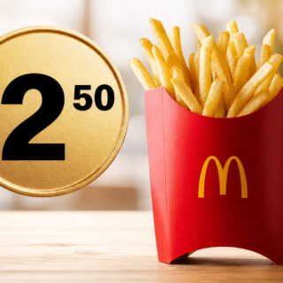 McDonald’s $2.50 Large Fries Golden Deal on September 3 6 $2.50 Large Fries Golden Deal