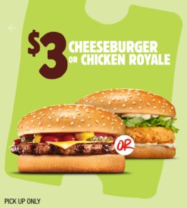 Hungry Jack’s Offers $3 Cheeseburger or Chicken Royale App Reward Until October 5 27 Hungry Jack’s Offers $3 Cheeseburger or Chicken Royale App Reward Until October 5
