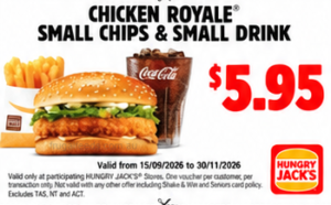 Hungry Jack's Vouchers valid from 15 September to 30 November 2026 5
