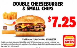 Hungry Jack's Vouchers valid from 15 September to 30 November 2026 6