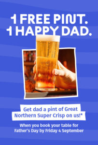 TGI Fridays Is Giving Dads a Free Pint This Father’s Day, But You Need to Book by September 4 3 TGI Fridays Is Giving Dads a Free Pint This Father’s Day, But You Need to Book by September 4 2