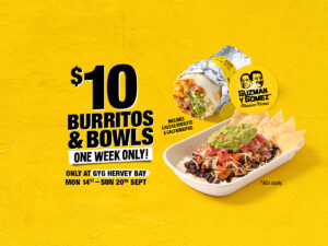 GYG Brings Back $10 Burritos and Bowls at Hervey Bay and Maryborough From September 14 1 GYG Brings Back $10 Burritos and Bowls at Hervey Bay and Maryborough From September 14 1