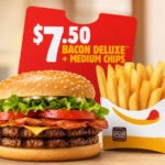 Hungry Jack’s is offering a Bacon Deluxe burger with Medium Chips for $7.50 through its app for a limited time. The app-exclusive deal is...