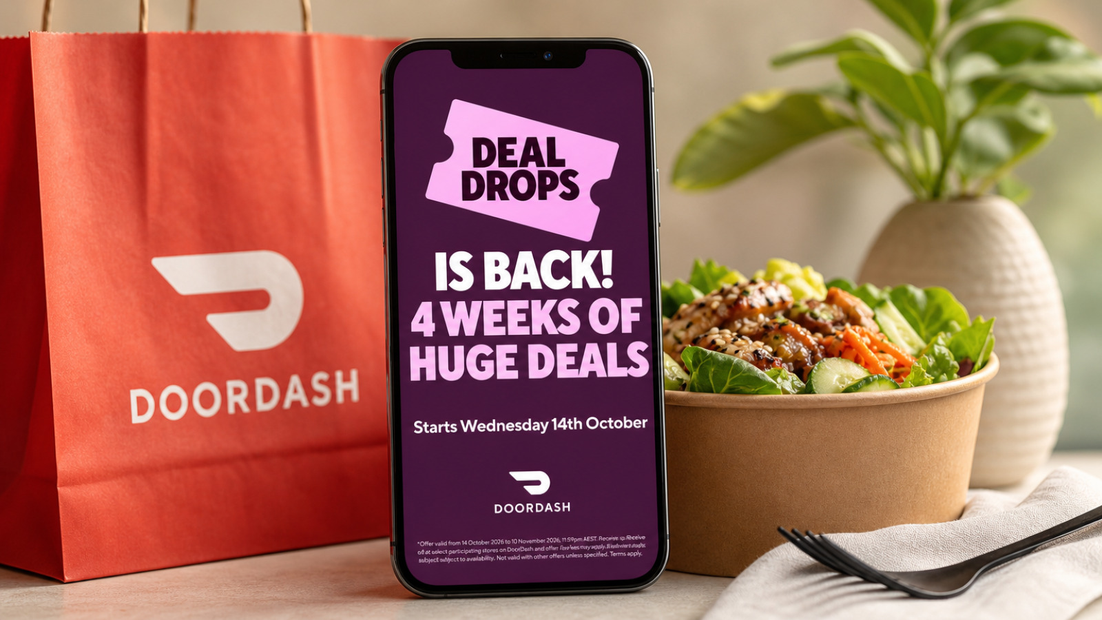 DoorDash Launches Deal Drops With at Least 20% Off Selected Food Items From October 14 to November 10 1 Doordash Deal Drops